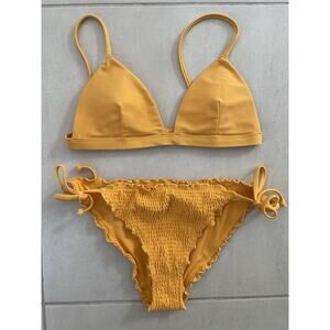 Hollister Swim Triangle Bikini Set Smocked Swimwear